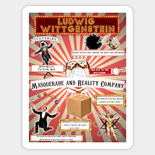 Ludwig Wittgenstein's Masquerade & Reality Company Poster Sticker